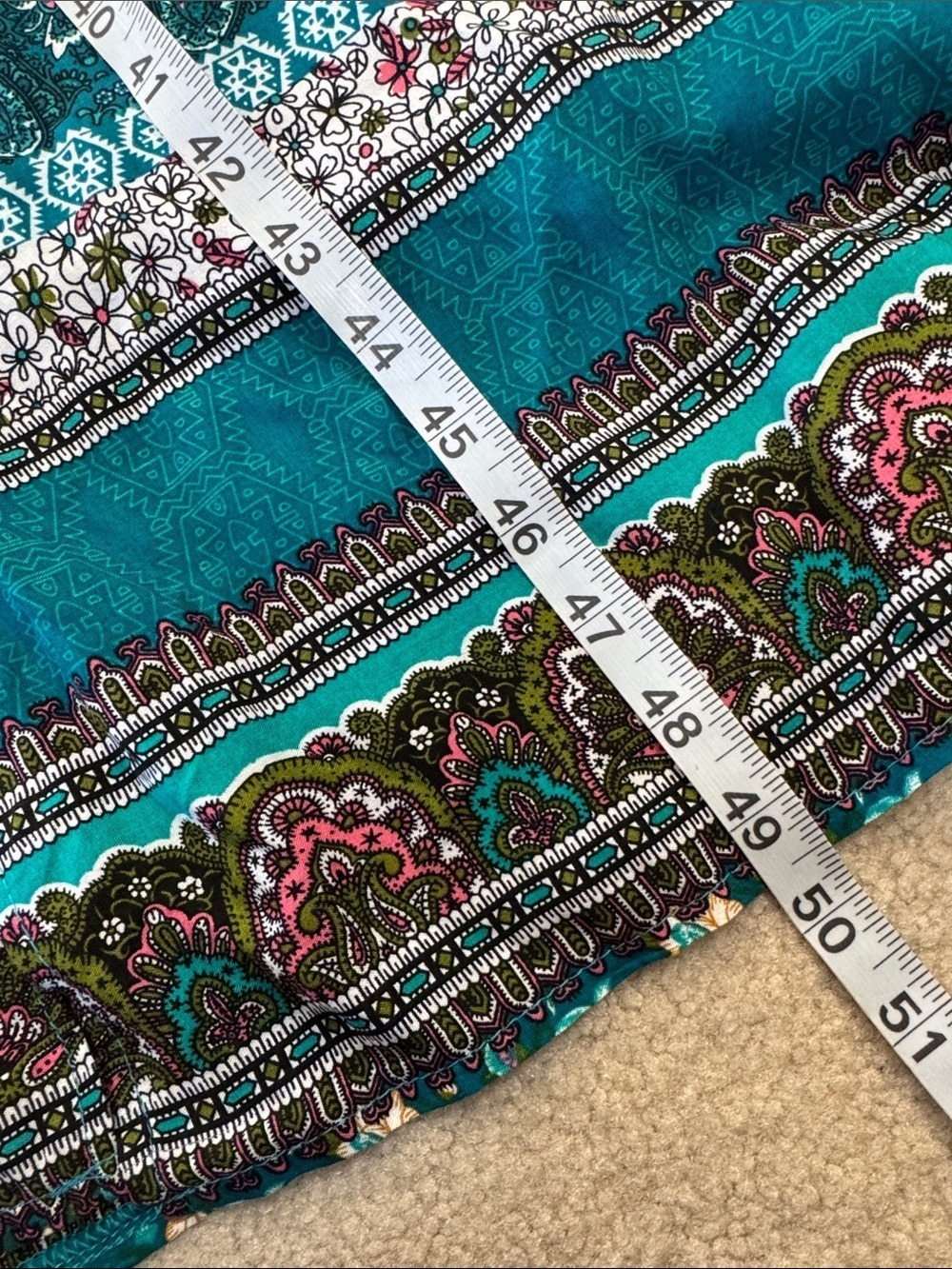 Teal Floral Button-Front Maxi Dress Cottagecore Boho Large - Picture 8 of 10